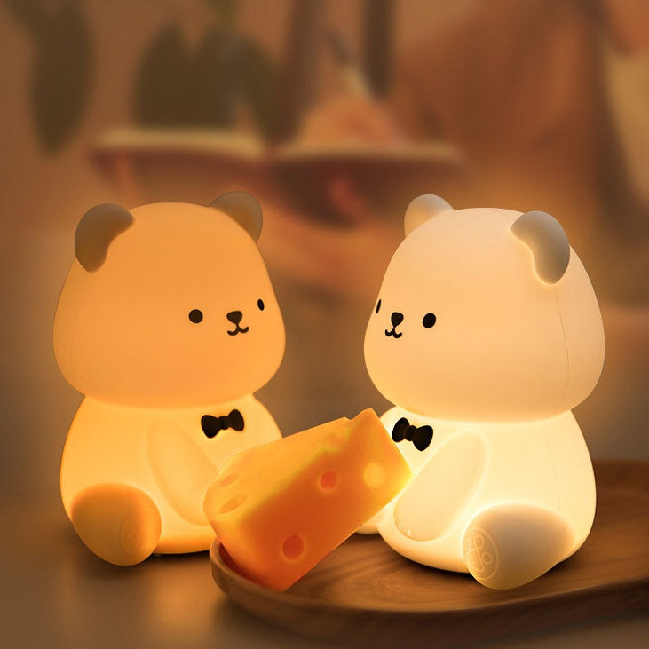 Squishy Silicone Teddy Bear LED Night Light - Perfect Gift for Kids and Girls