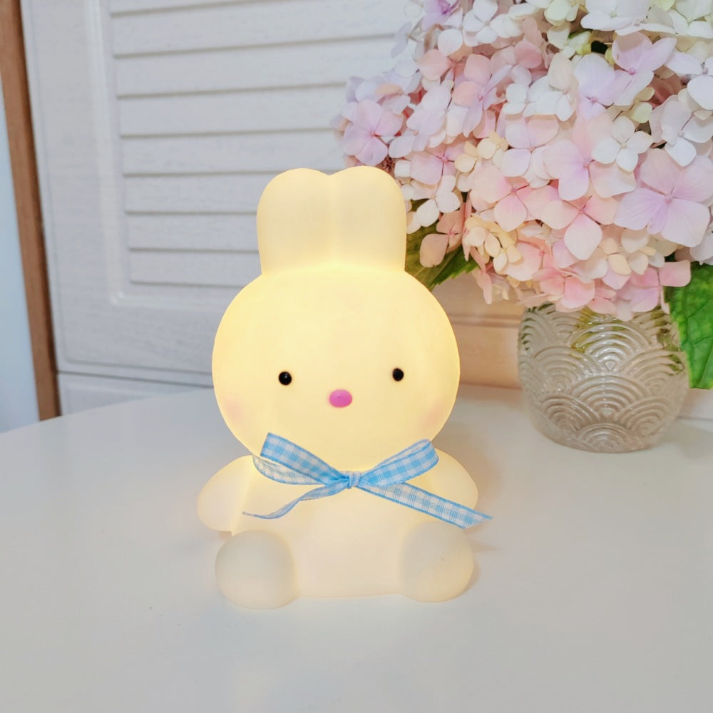 Squishy Silicone Blue Bunny LED Lamp - Perfect Gift for Kids and Girls