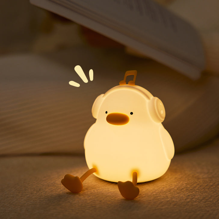 Squishy Silicone Musical Duck LED Night Light - Perfect Gift for Kids and Girls