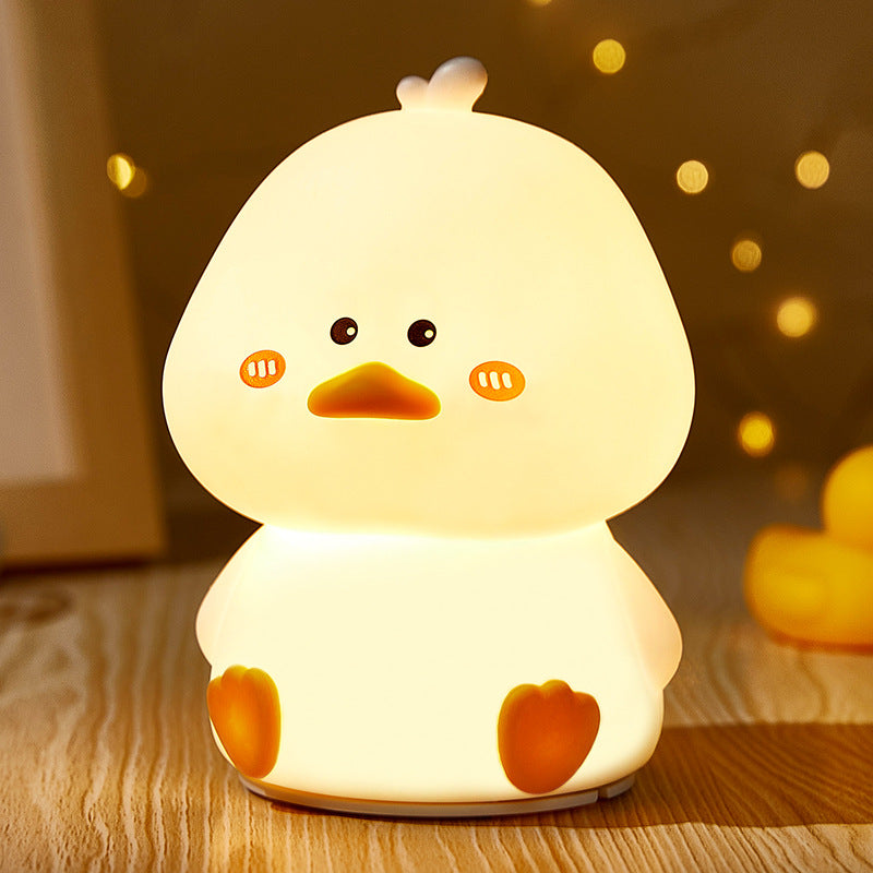 Squishy Silicone Shy Duck LED Night Light - Perfect Gift for Kids and Girls