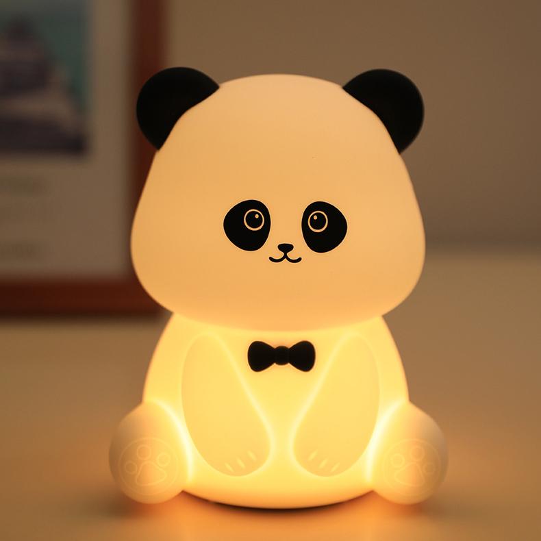 Squishy Silicone Rainbow Panda LED Night Light - Perfect Gift for Kids and Girls