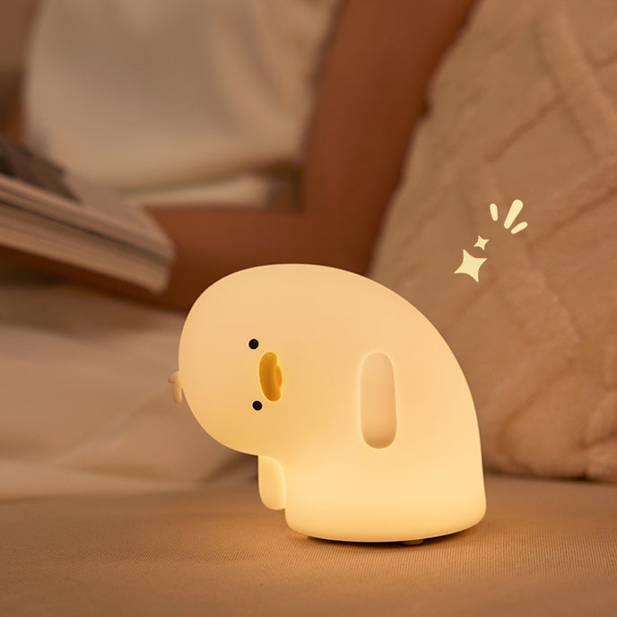 Squishy Silicone Duck Crooked Neck LED Night Light - Perfect Gift for Kids and Girls