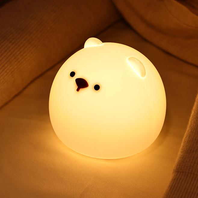 Squishy Silicone Chubby  Bear LED Night Light - Perfect Gift for Kids and Girls