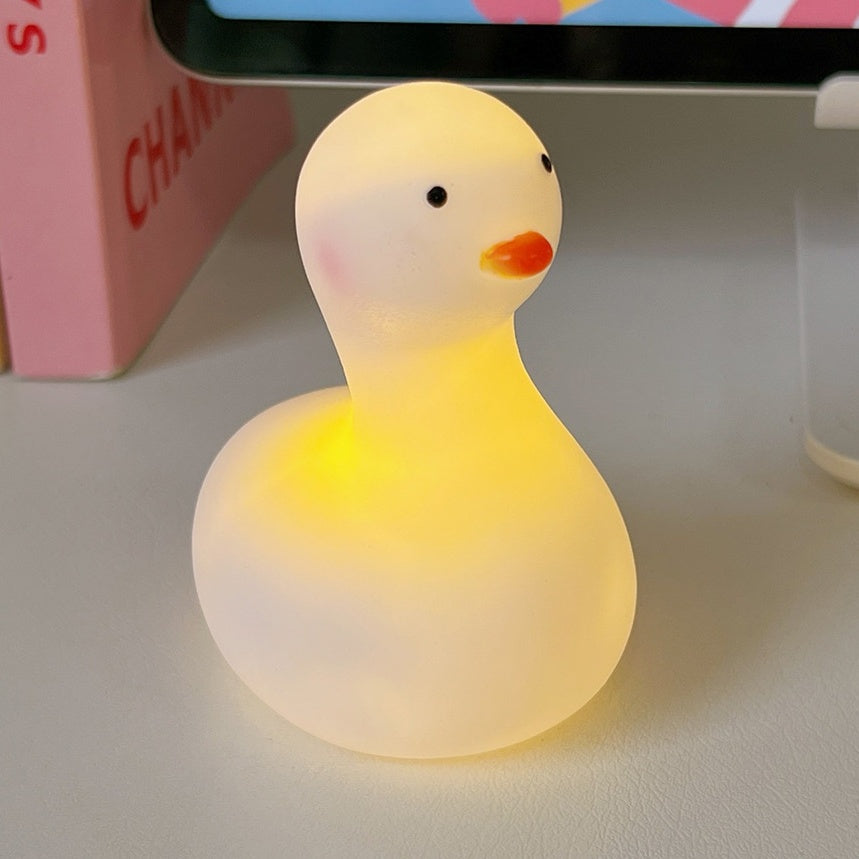 Squishy Silicone White Duck LED Lamp - Perfect Gift for Kids and Girls