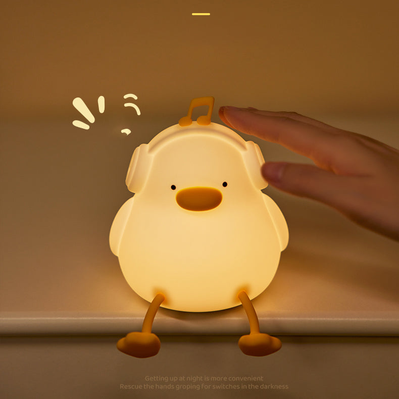 Squishy Silicone Musical Duck LED Night Light - Perfect Gift for Kids and Girls