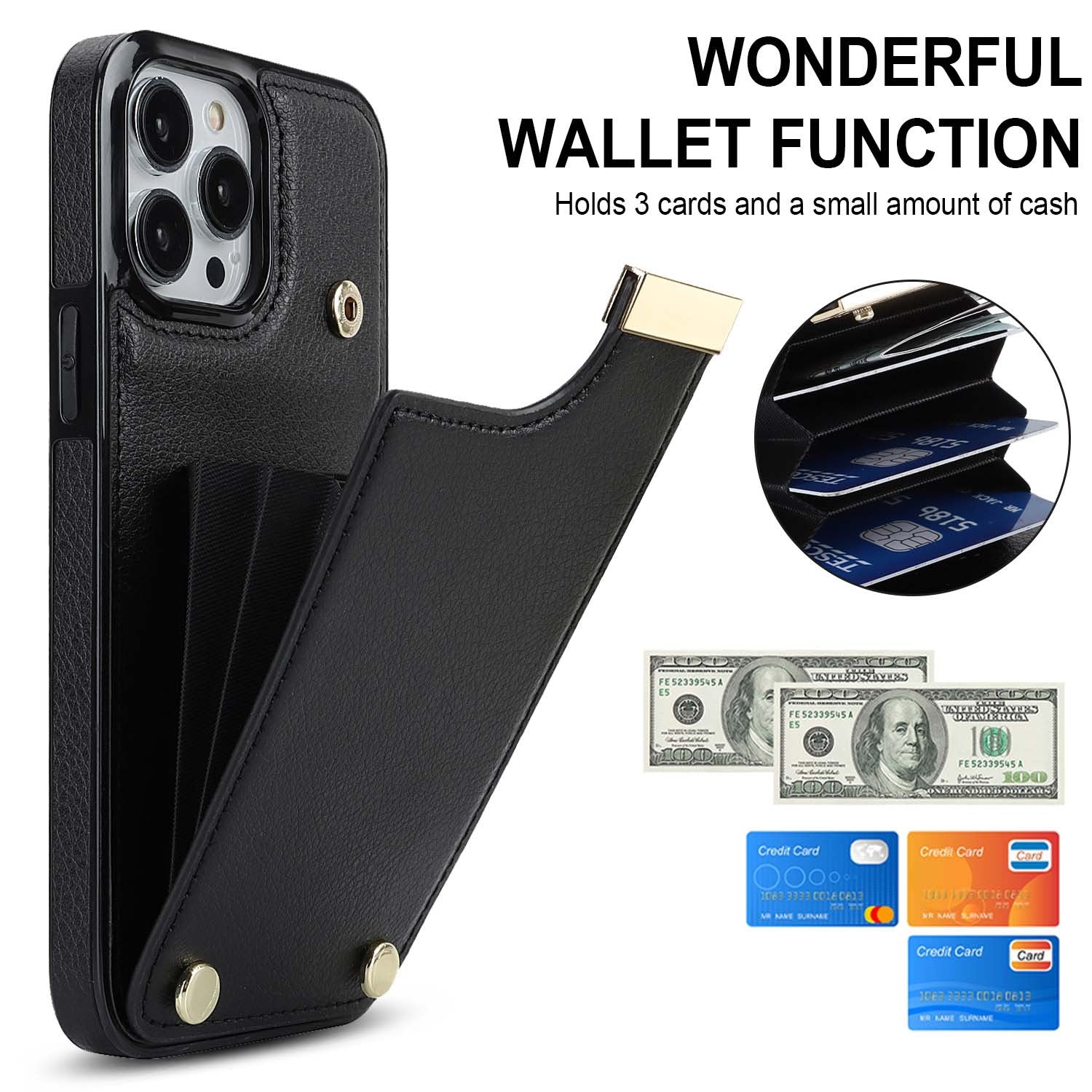 Luxurious Leather Card Holder Anti-fall Protective iPhone Case