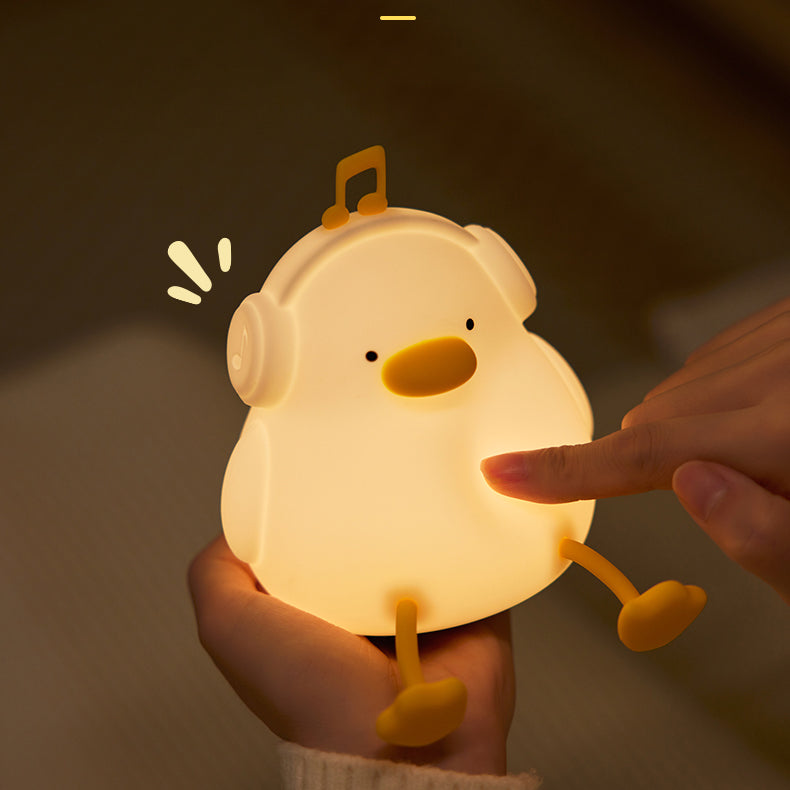 Squishy Silicone Musical Duck LED Night Light - Perfect Gift for Kids and Girls