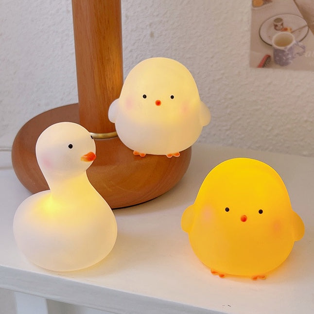 Squishy Silicone White Chicky LED Lamp - Perfect Gift for Kids and Girls