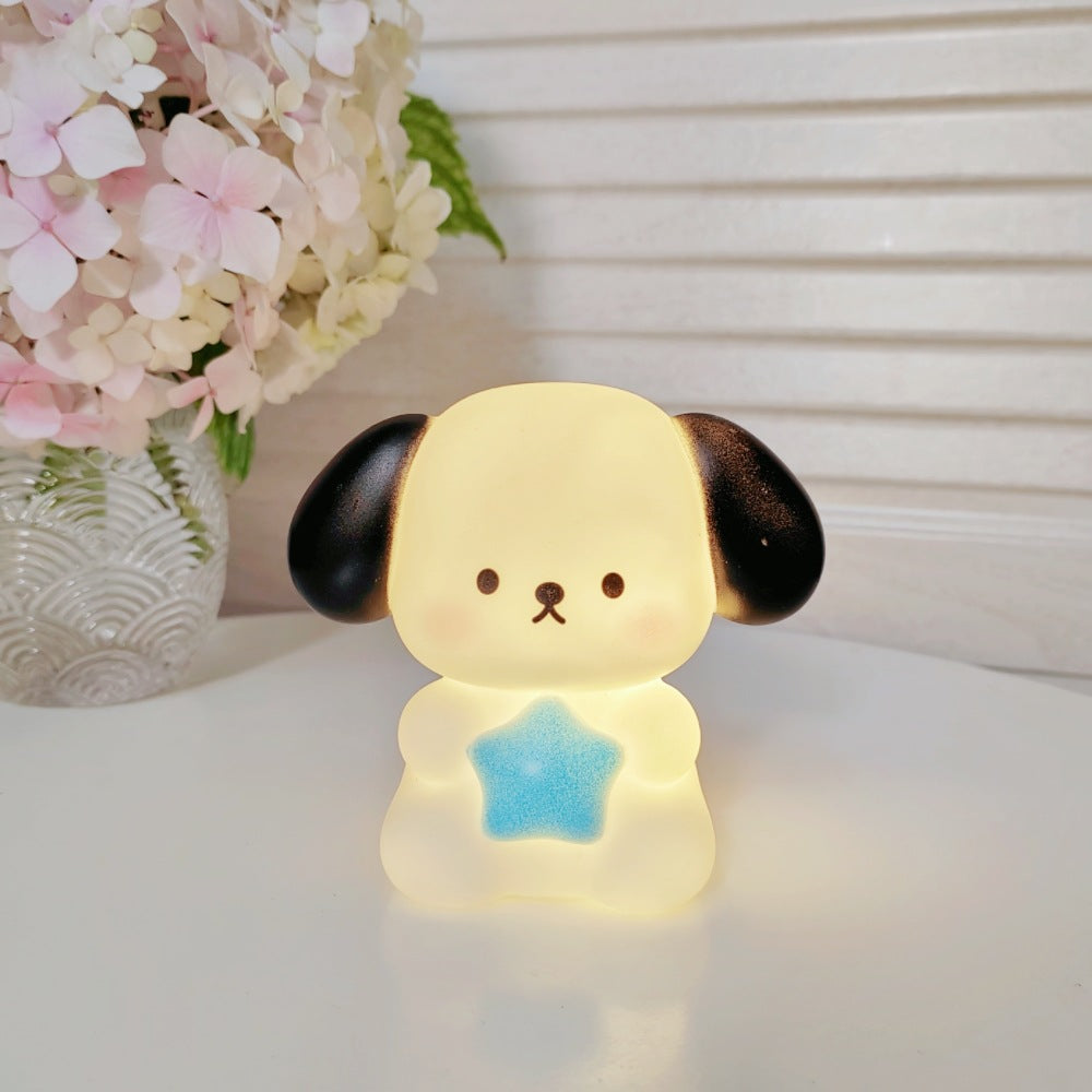 Squishy Silicone Blue Puppy LED Lamp - Perfect Gift for Kids and Girls