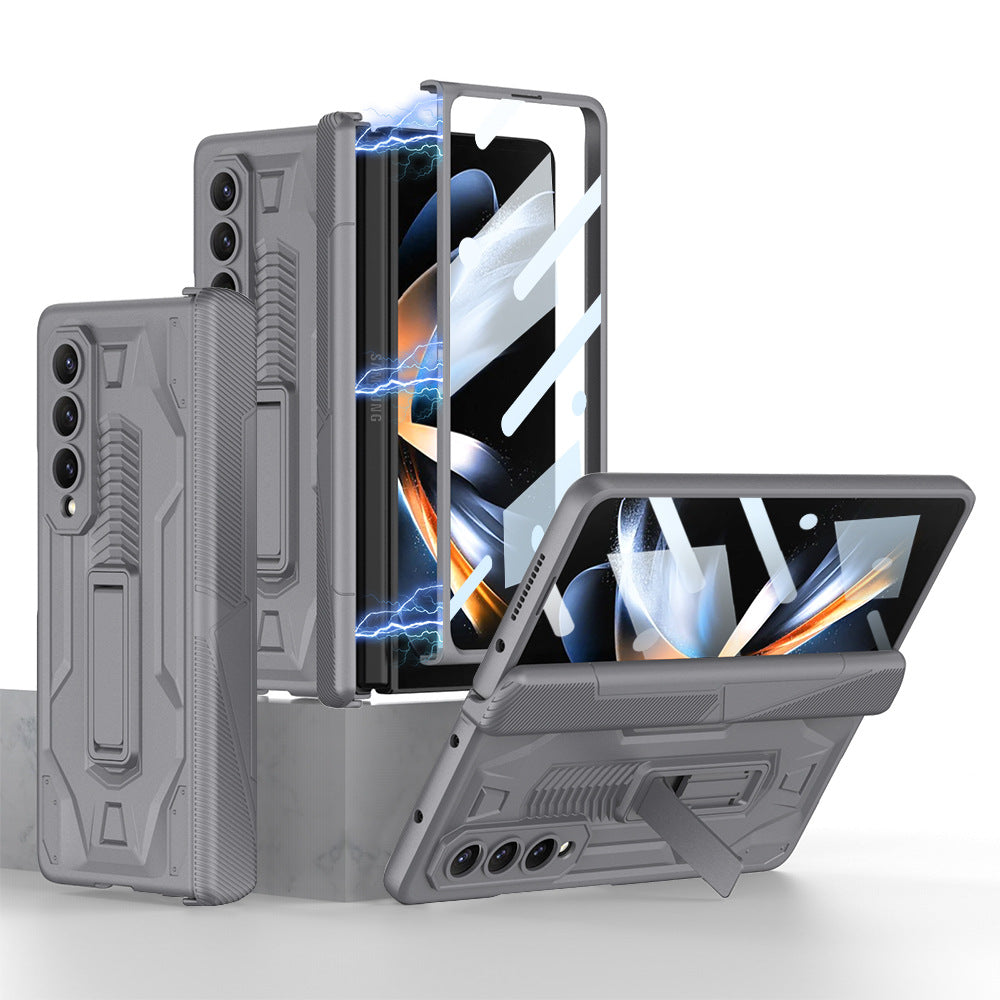 Magnetic Armor All-included Hinge Holder Case With Back Screen Protector For Galaxy Z Fold5 Fold4 Fold3