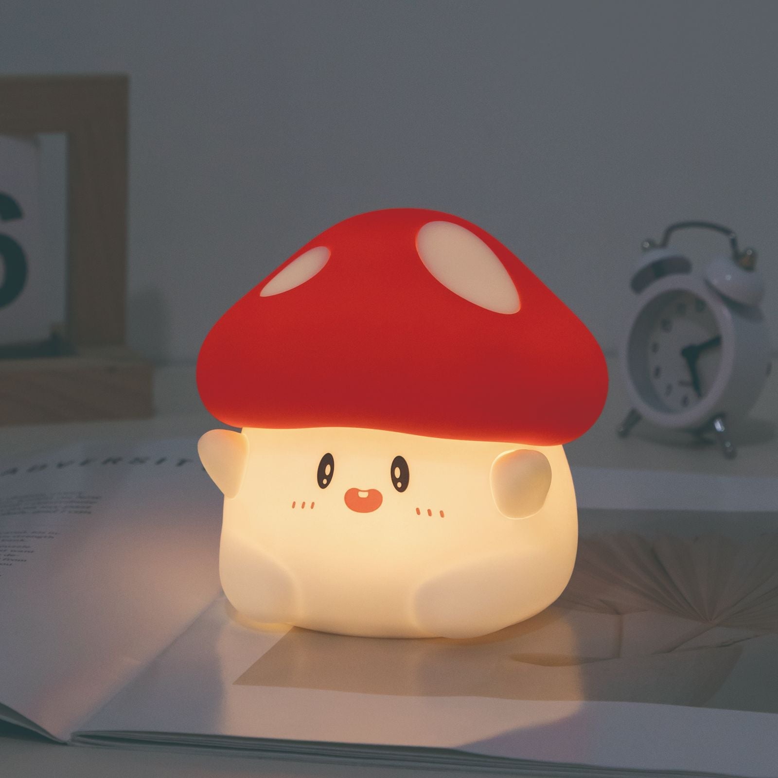 Squishy Silicone Adorable Mushroom LED Night Light - Perfect Gift for Kids and Girls