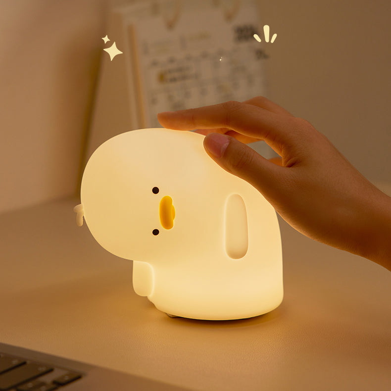 Squishy Silicone Duck Crooked Neck LED Night Light - Perfect Gift for Kids and Girls