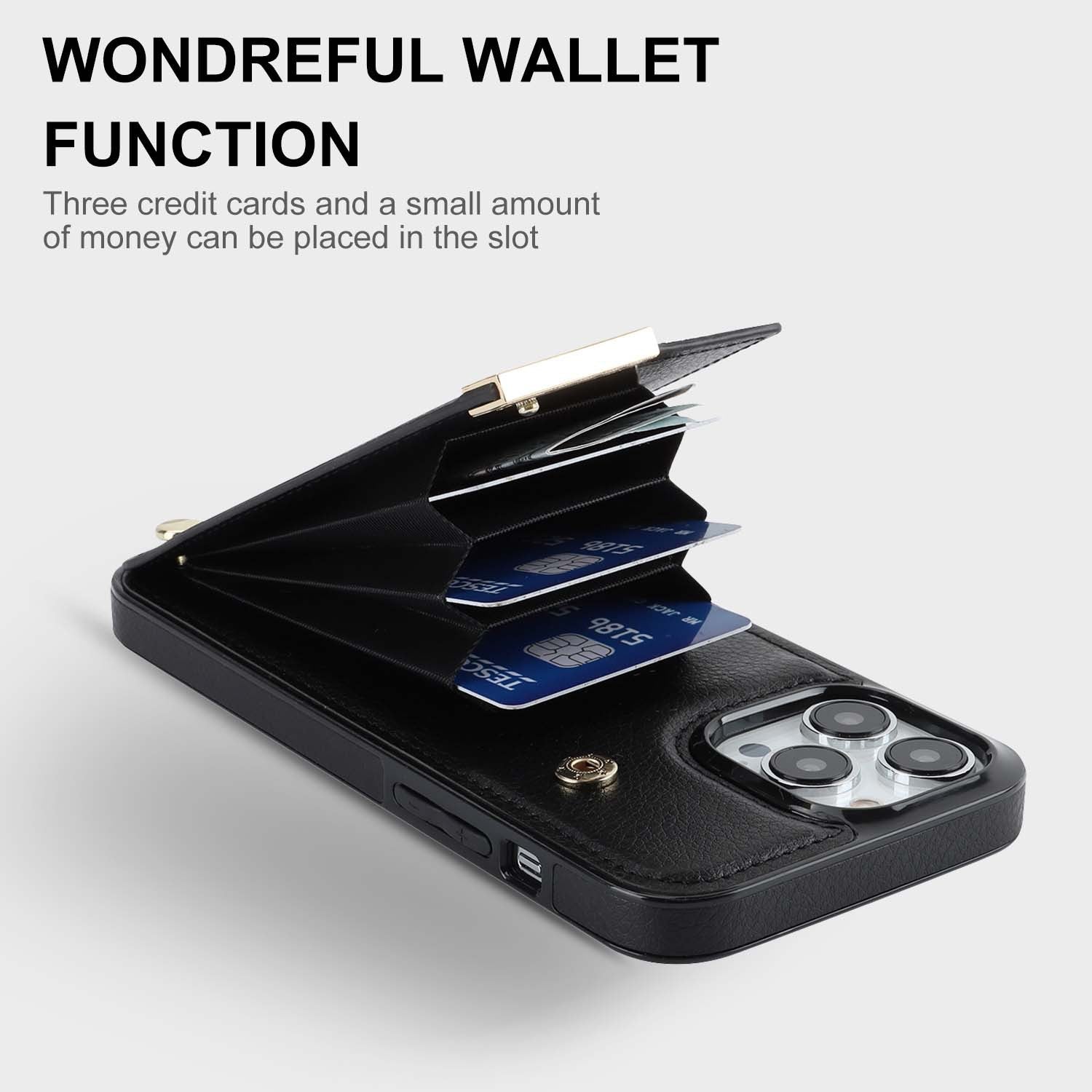 Luxurious Leather Card Holder Anti-fall Protective iPhone Case