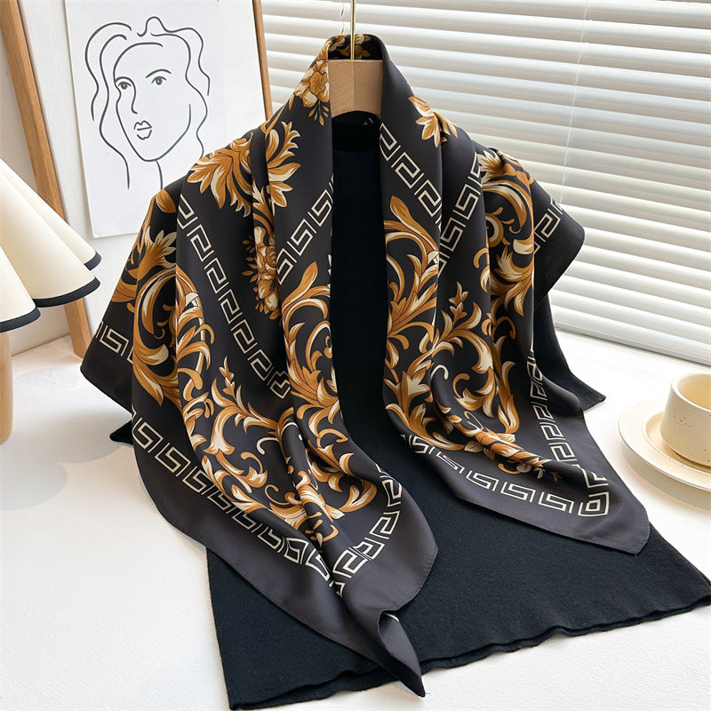 Galina Black Foulard (88cm - 100% Silk)