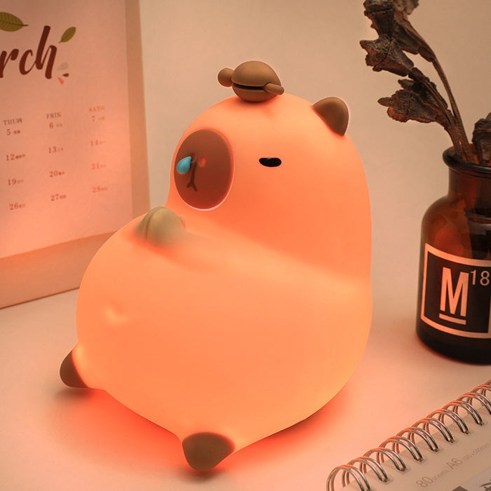 Squishy Silicone Snotty Capybara LED Night Light - Perfect Gift for Kids and Girls