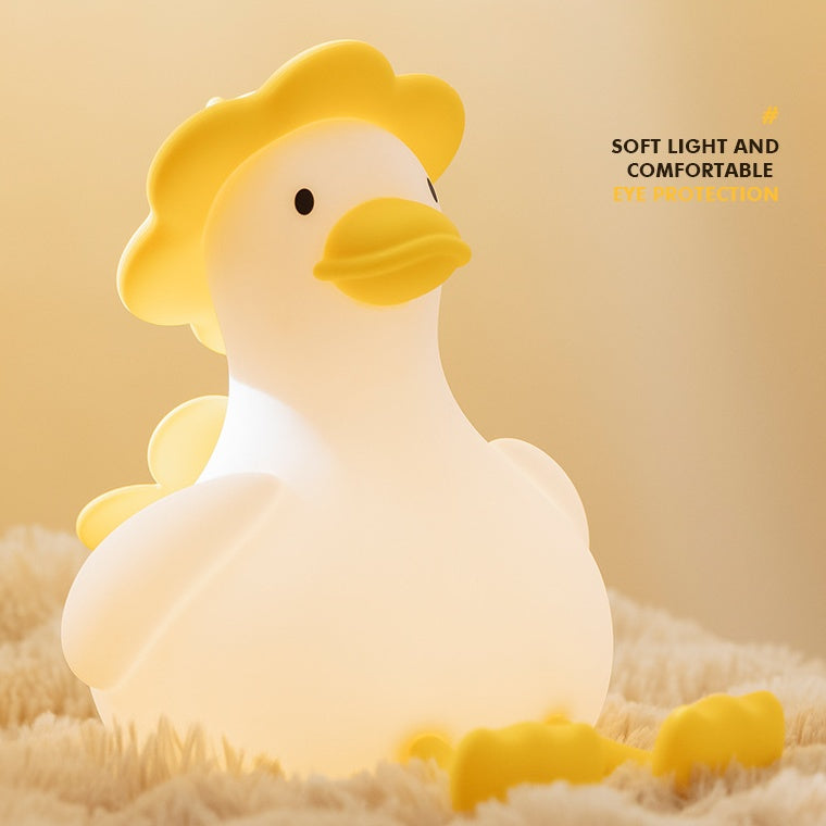 Squishy Silicone Hiking Duck LED Night Light - Cozy Gift for Kids and Girls