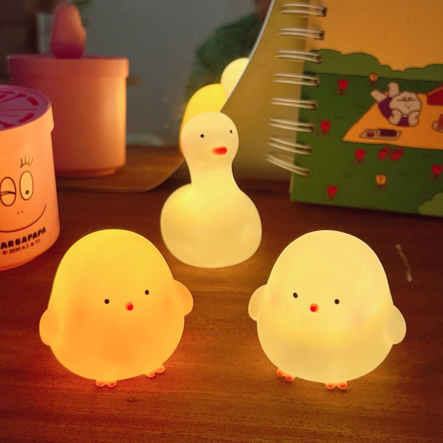 Squishy Silicone Yellow Chicky LED Lamp - Perfect Gift for Kids and Girls