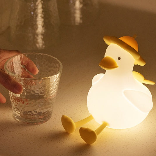 Squishy Silicone Hiking Duck LED Night Light - Cozy Gift for Kids and Girls