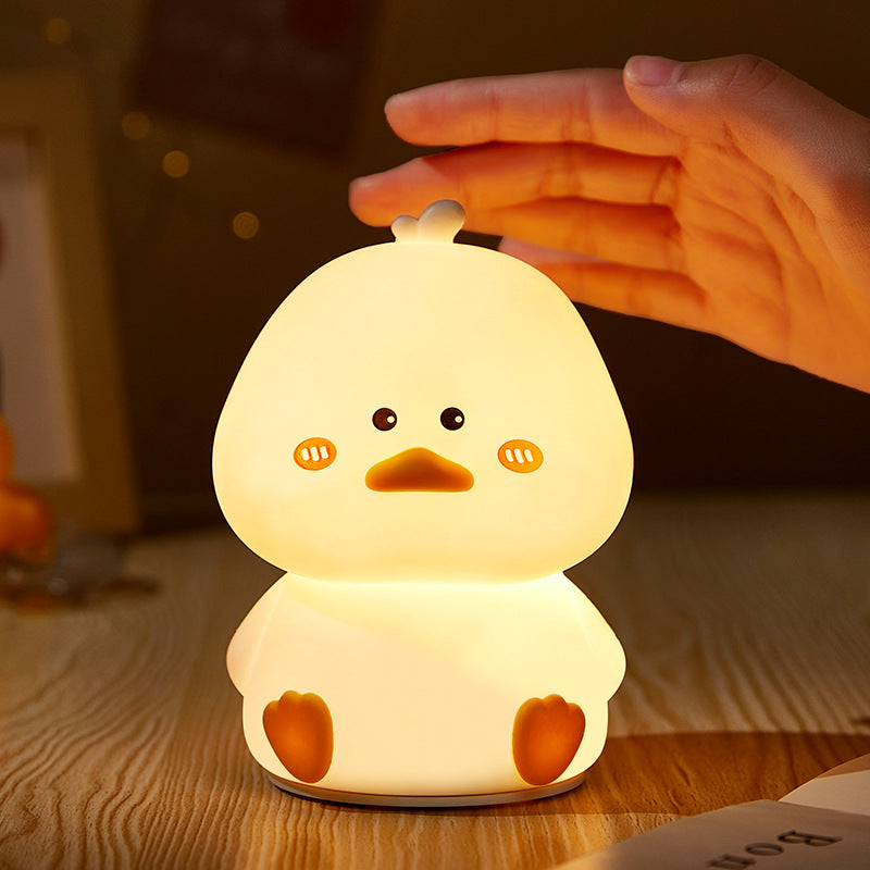 Squishy Silicone Shy Duck LED Night Light - Perfect Gift for Kids and Girls