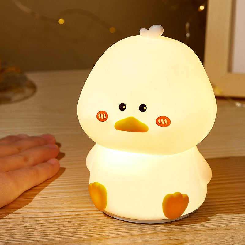 Squishy Silicone Shy Duck LED Night Light - Perfect Gift for Kids and Girls