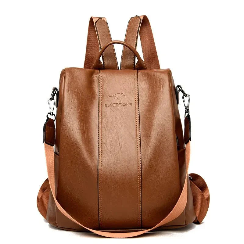 Tourer | Women's Anti-Theft Leather Backpack