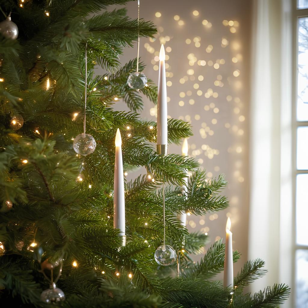 Velas sem chama para árvore de Natal