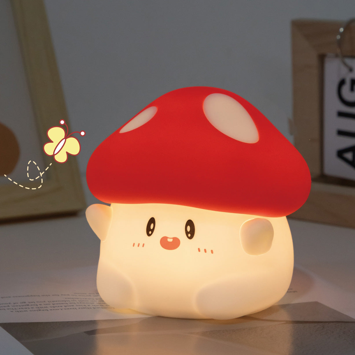 Adorable Mushroom Squishy Silicone Night Light - Perfect Gift for Kids and Girls