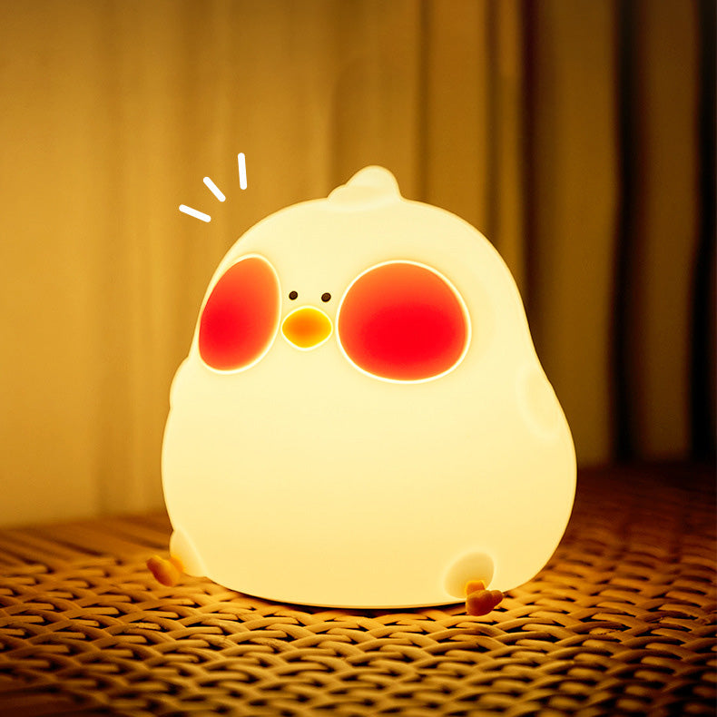 Squishy Silicone Cuckoo Chicken LED Night Light - Perfect Gift for Kids and Girls