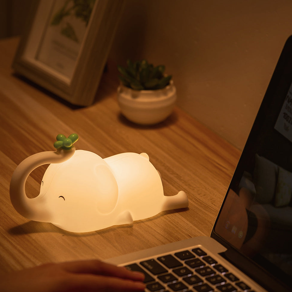 Squishy Silicone Flying Elephant LED Night Light - Perfect Gift for Kids and Girls