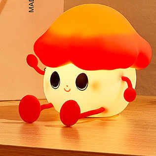 Mushroom Cute Night Light LED Squishy Silicone Tap Lamp Best Gift for Baby and Girl