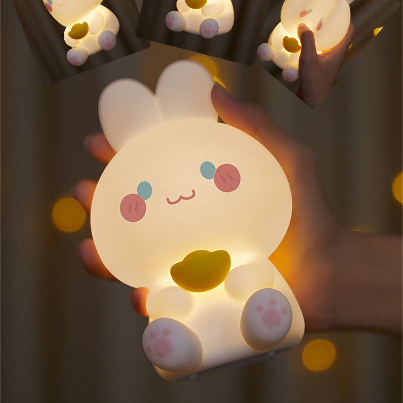 Squishy Silicone Rich Bunny LED Night Light - Perfect Gift for Kids and Girls