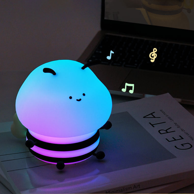 Squishy Silicone Bee LED Night Light - Perfect Gift for Kids and Girls