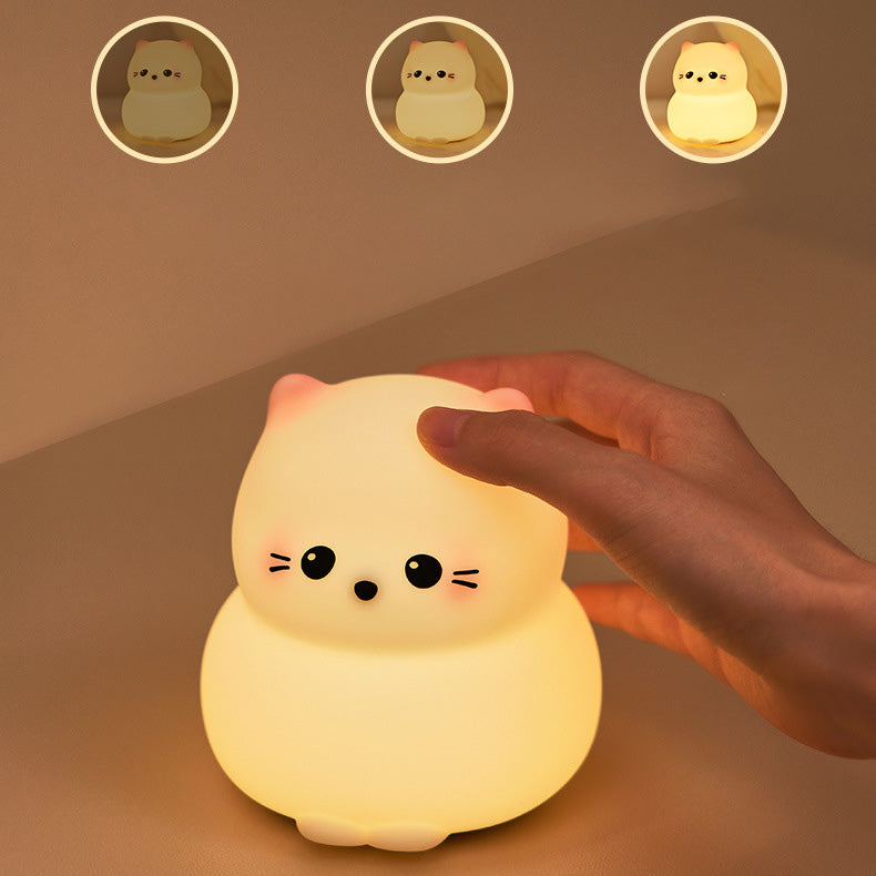 Cute Kitten Night Light Tap Lamp Best Gift For Baby and Girl