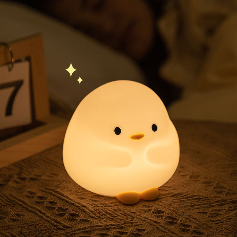 Snuggly Duck Night Light LED Squishy Silicone Tap Lamp Best Gift for Baby and Girl