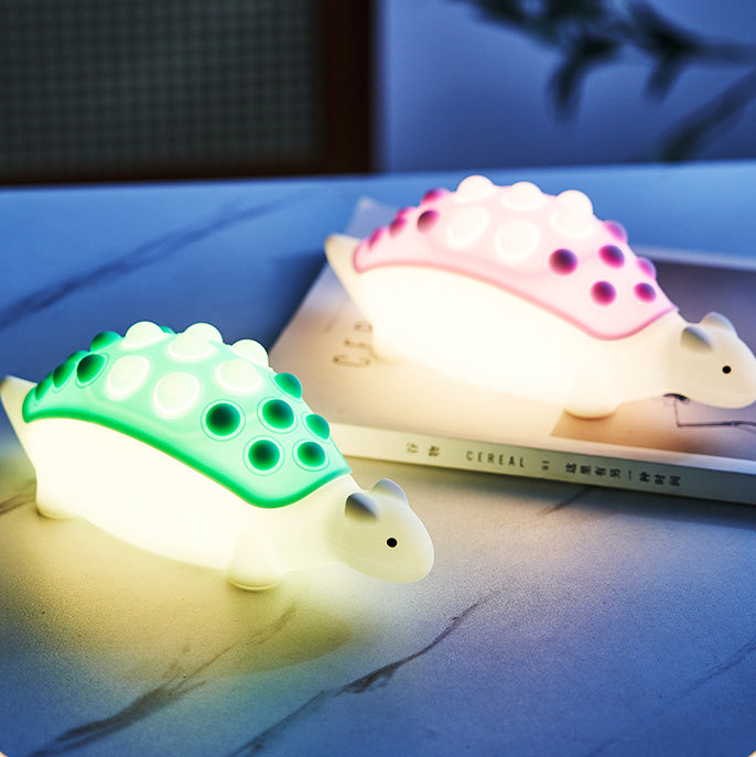 Squishy Silicone Dinosaur Pop-it LED Night Light - Perfect Gift for Kids and Girls