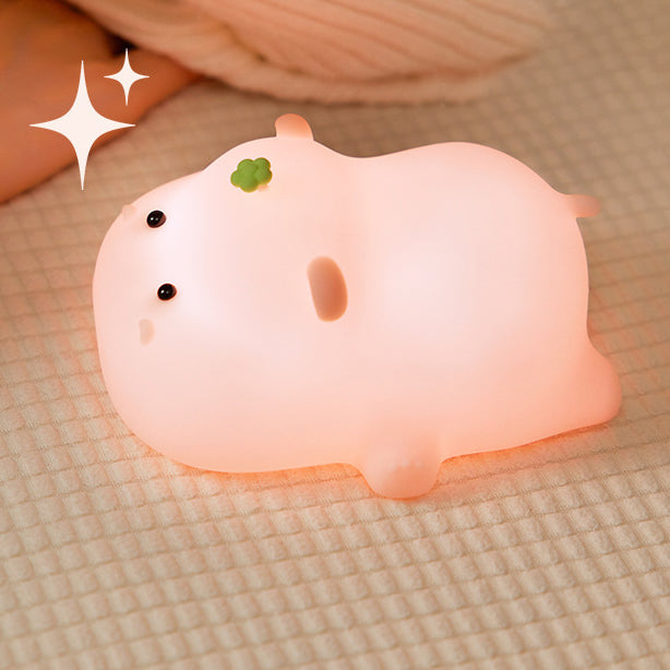 Squishy Silicone Hippo LED Night Light - Perfect Gift for Kids and Girls