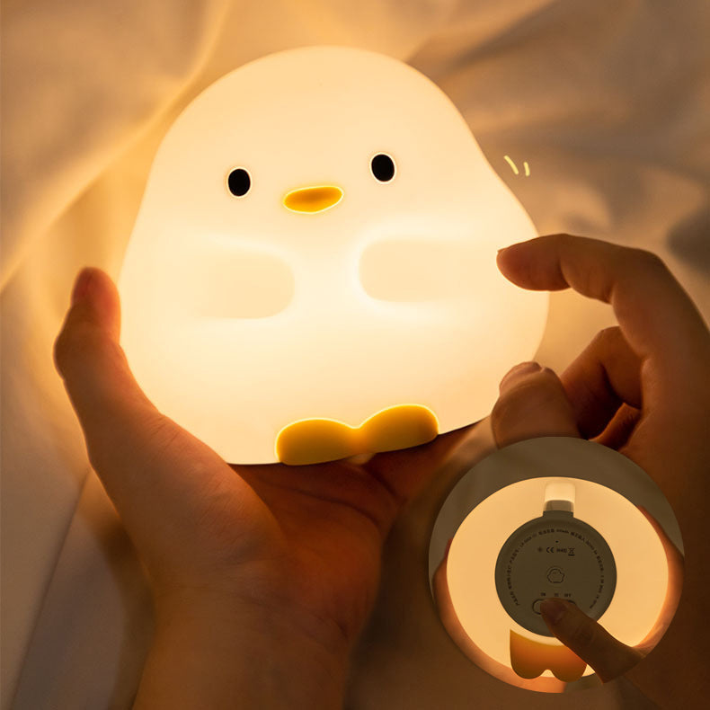 Snuggly Duck Night Light LED Squishy Silicone Tap Lamp Best Gift for Baby and Girl