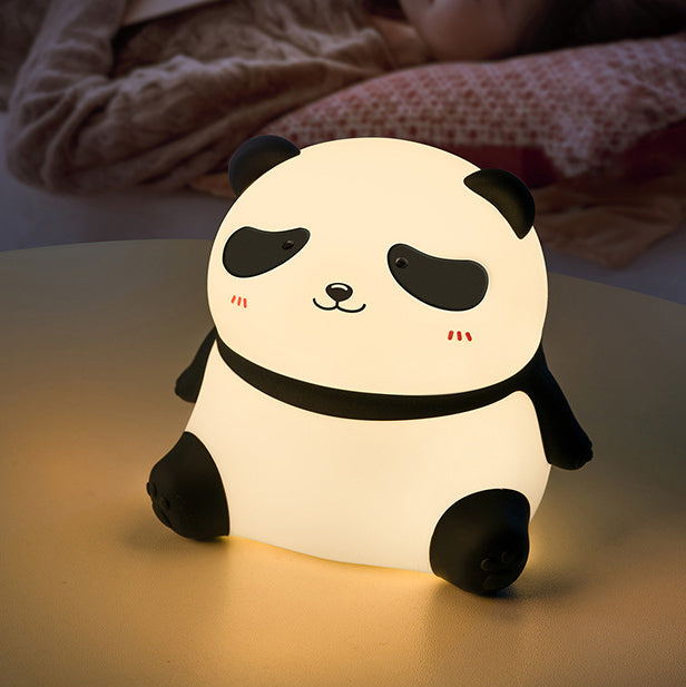 Squishy Silicone  Relaxed Panda LED Night Light - Perfect Gift for Kids and Girls