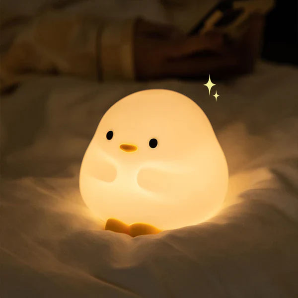 Kawaii Flower Duck LED Squishy Night Light For Gift USB Rechargeable Duck Lamp