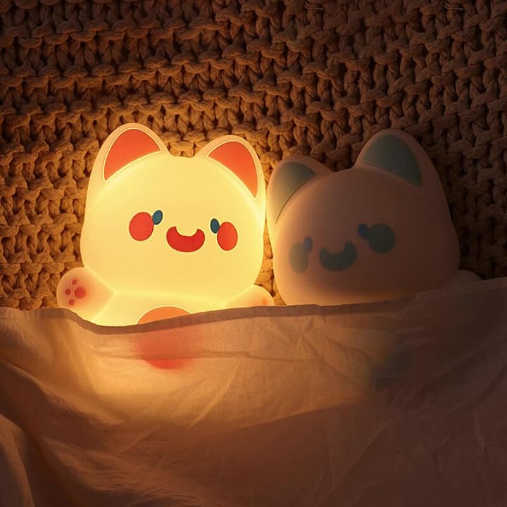 Squishy Silicone Doodle Cat LED Night Light - Perfect Gift for Kids and Girls