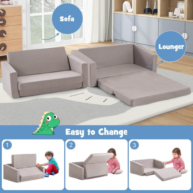 Large 2-in-1 Children's Convertible Sofa to Lounger