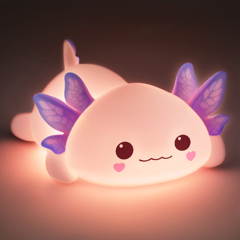 MeWaii® Axolotl 2025 Exclusive Design Squishy Silicone LED Night Light - Perfect Gift for Kids and Girls