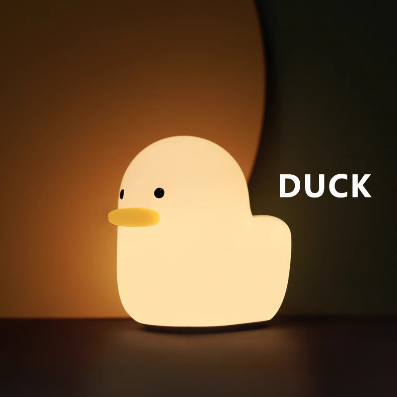 Squishy Silicone Duck LED Night Light - Perfect Gift for Kids and Girls