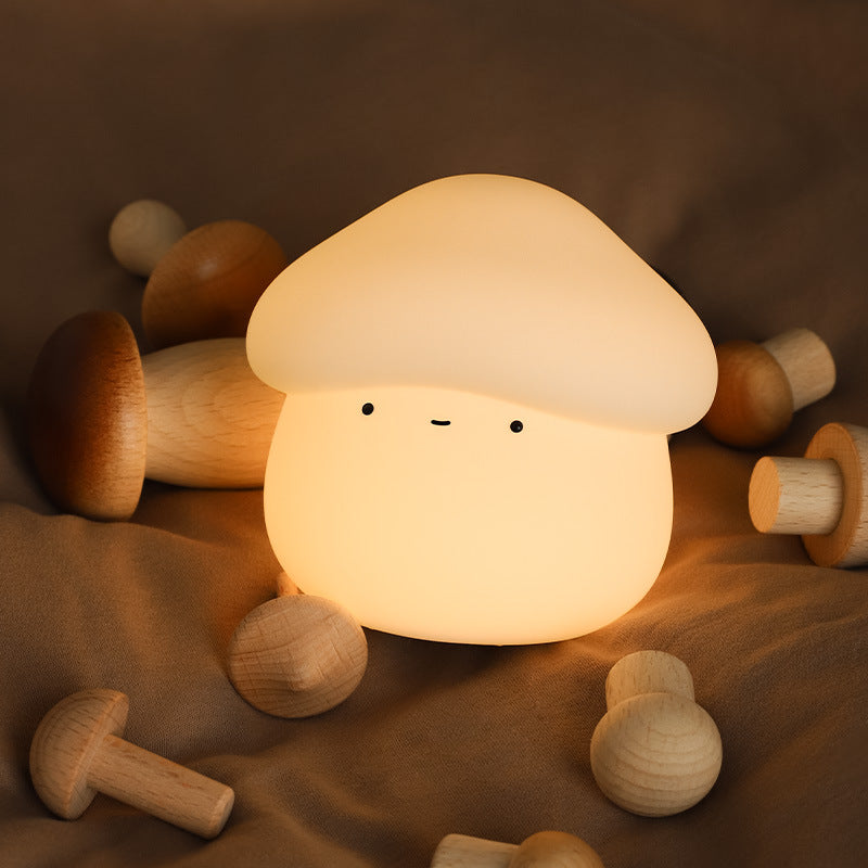 Adorable Mushroom Squishy Silicone Night Light - Perfect Gift for Kids and Girls