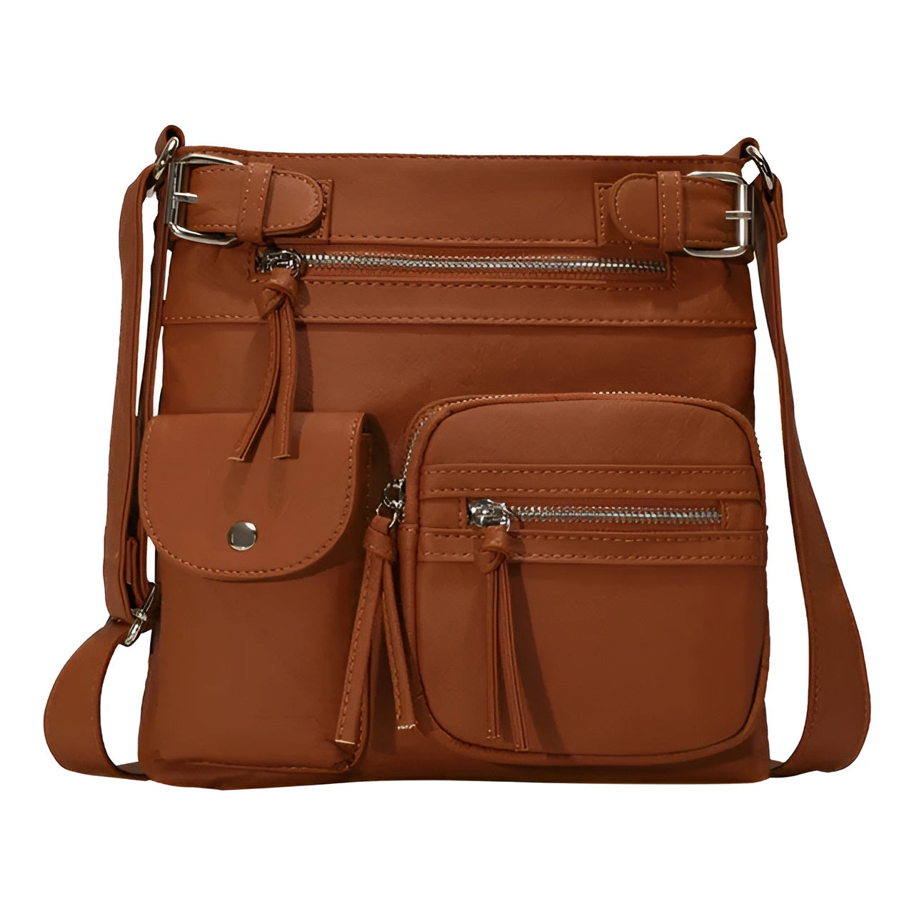 Women's Multi-Pocket Leather Shoulder Bag